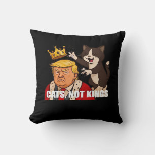 No Kings Anti Cats Classic Funny Design Throw Pillow