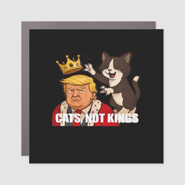 No Kings Anti Cats Funny Classic Style Car Magnet (Front)