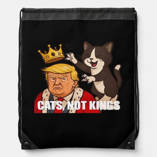 No Kings Anti Cats Funny Classic Style Drawstring Bag (Front)
