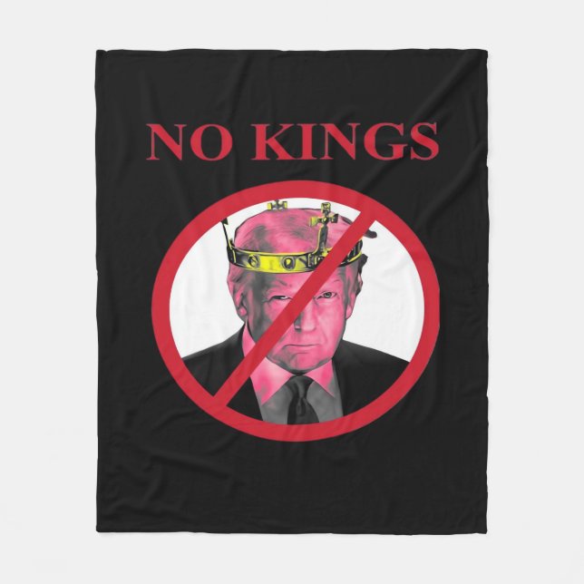 No Kings Anti Classic Creative Graphic Fleece Blanket (Front)