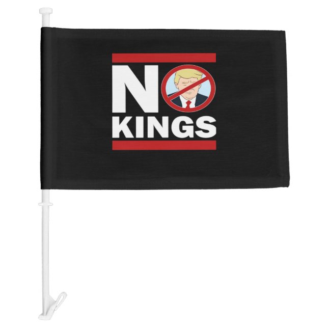 No Kings Anti Classic Minimal Clean Car Flag (Front)