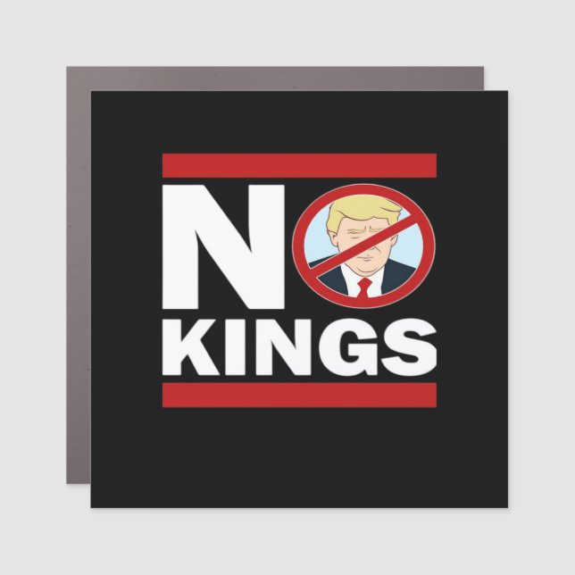 No Kings Anti Classic Minimal Clean Car Magnet (Front)
