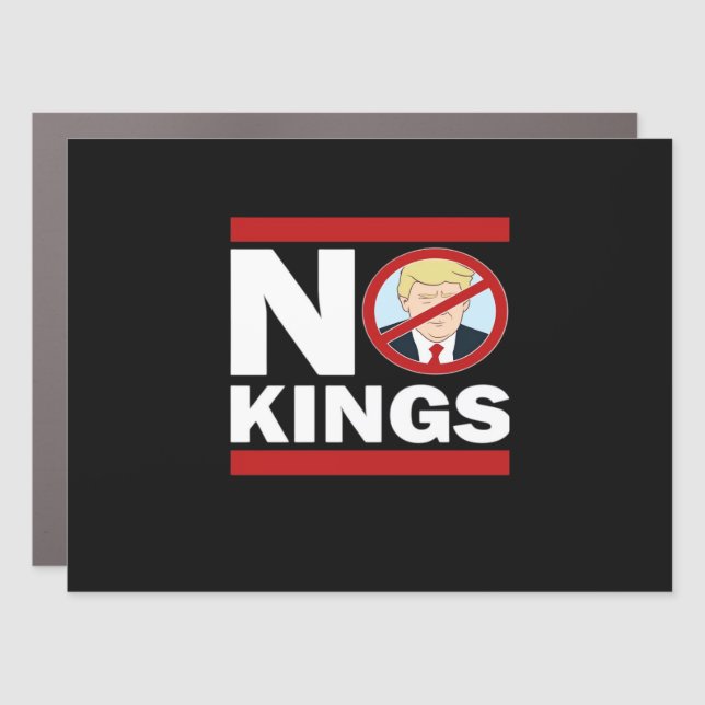 No Kings Anti Classic Minimal Clean Car Magnet (Front)