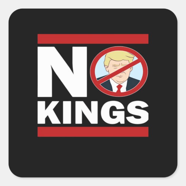 No Kings Anti Classic Minimal Clean Square Sticker (Front)