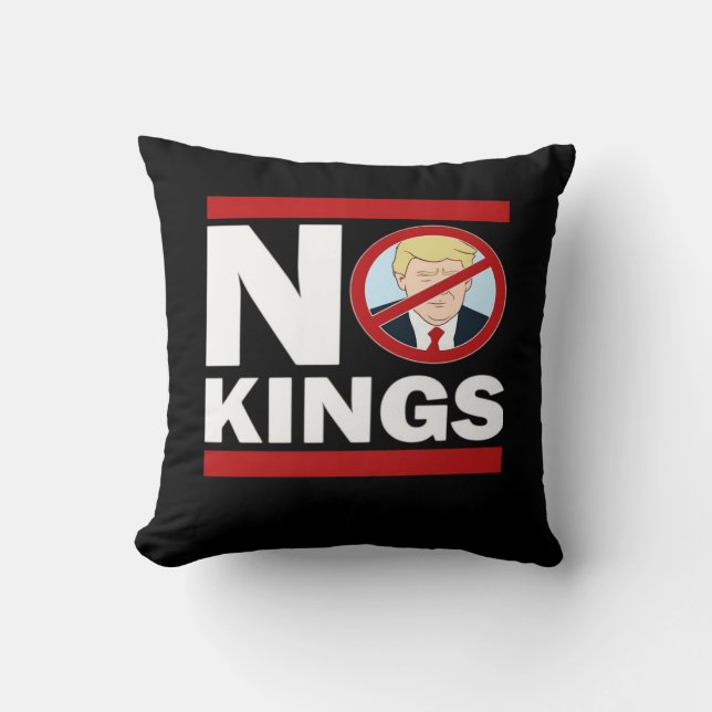 No Kings Anti Classic Minimal Clean Throw Pillow (Front)