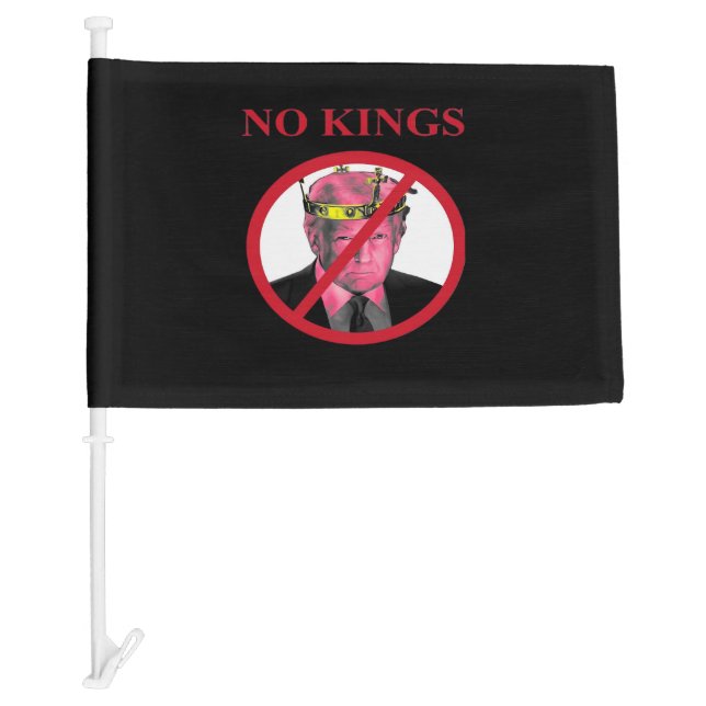 No Kings Anti Creative Graphic Style Car Flag (Front)