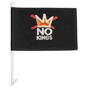 No Kings Anti Minimal Clean Design Car Flag