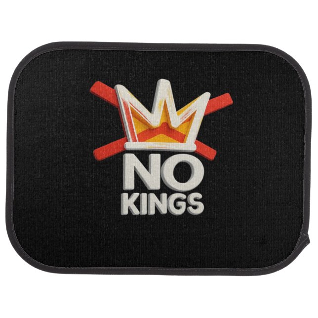 No Kings Anti Minimal Clean Design Car Floor Mat (Rear)