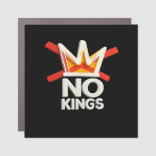 No Kings Anti Minimal Clean Design Car Magnet