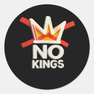 No Kings Anti Minimal Clean Design Classic Round Sticker