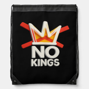 No Kings Anti Minimal Clean Design Drawstring Bag