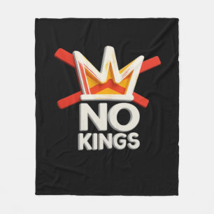 No Kings Anti Minimal Clean Design Fleece Blanket