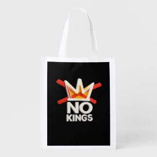 No Kings Anti Minimal Clean Design Grocery Bag