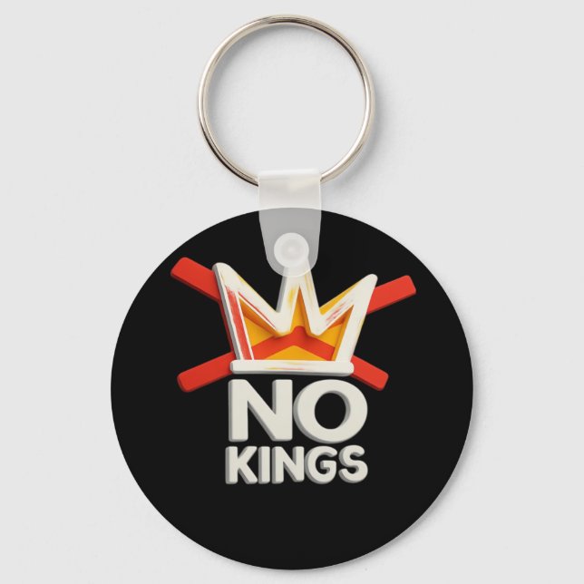 No Kings Anti Minimal Clean Design Keychain (Front)