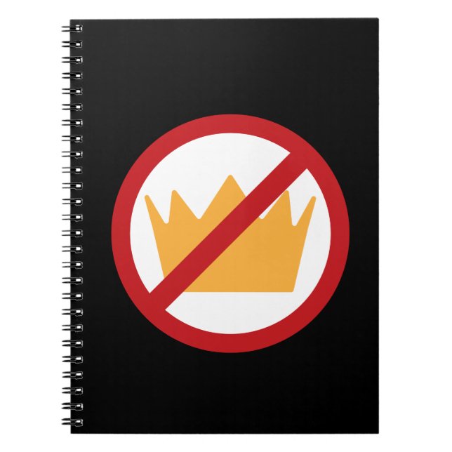 NO KINGS! Anti-Trump Black Notebook (Front)