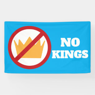 NO KINGS! Anti-Trump Blue Banner