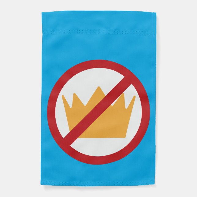 NO KINGS! Anti-Trump Blue Garden Flag (Front)