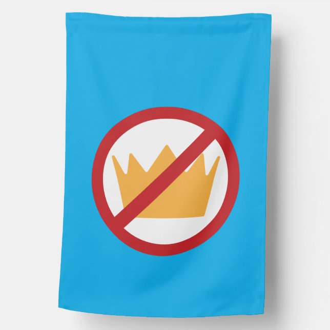 NO KINGS! Anti-Trump Blue House Flag (Front)