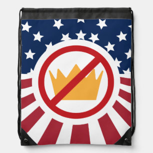 NO KINGS! Anti-Trump Flag Drawstring Bag
