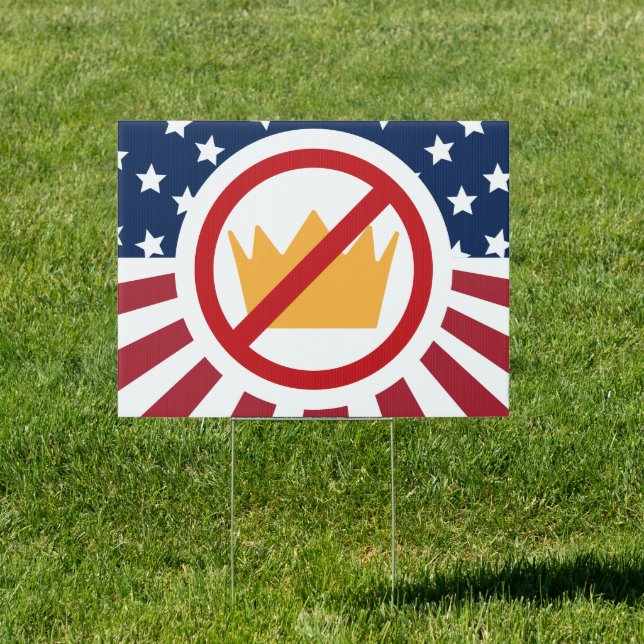 NO KINGS! Anti-Trump Flag Sign (Insitu)