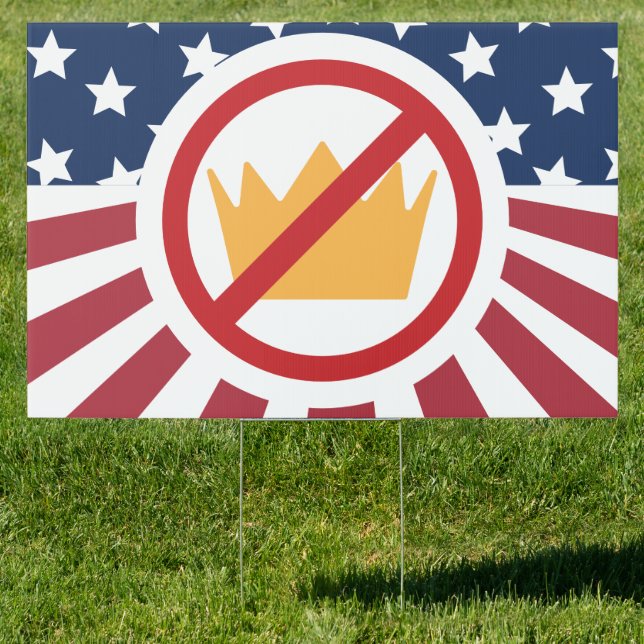NO KINGS! Anti-Trump Flag Sign (Insitu)