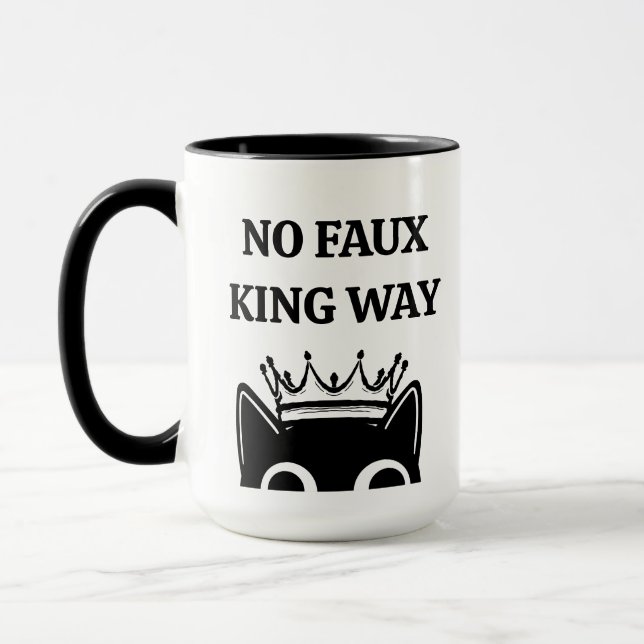 No Kings Anti Trump Funny Cat Feminist Democrat Mug (Left)