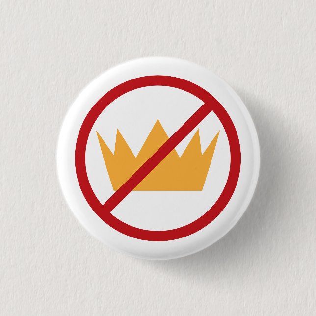 NO KINGS! Anti-Trump Pro-democracy  Button (Front)