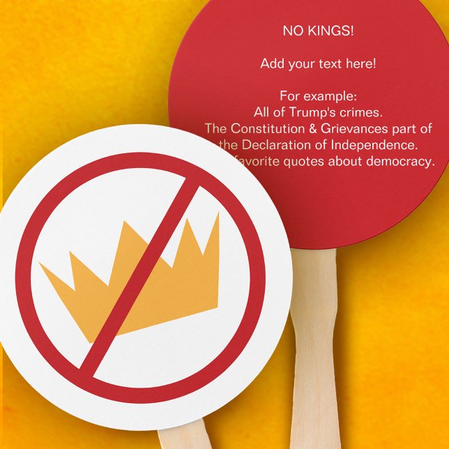 NO KINGS! Anti-Trump Protest Day Hand Fan (Creator Uploaded)