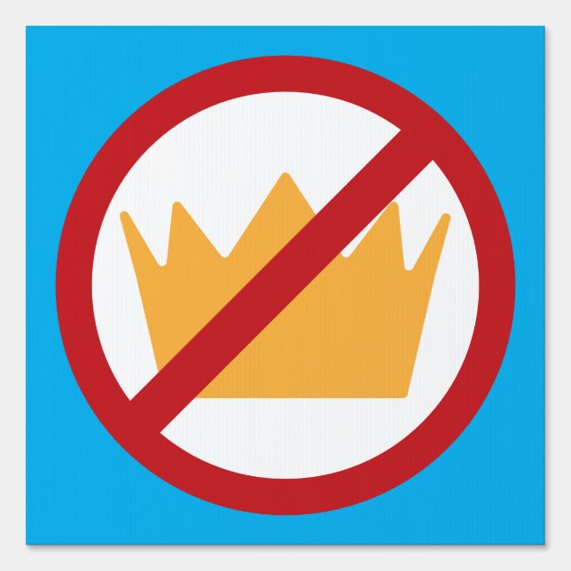 NO KINGS! Anti-Trump Square Blue Yard Sign (Front)