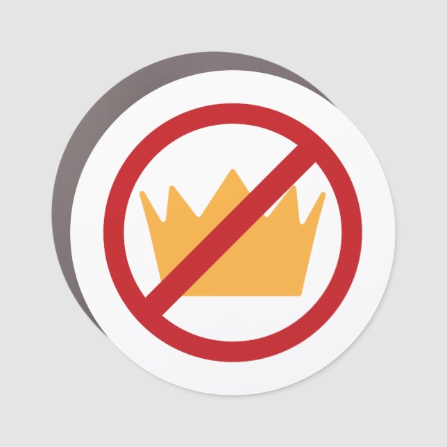 NO KINGS! Anti-Trump White Car Magnet (Front)