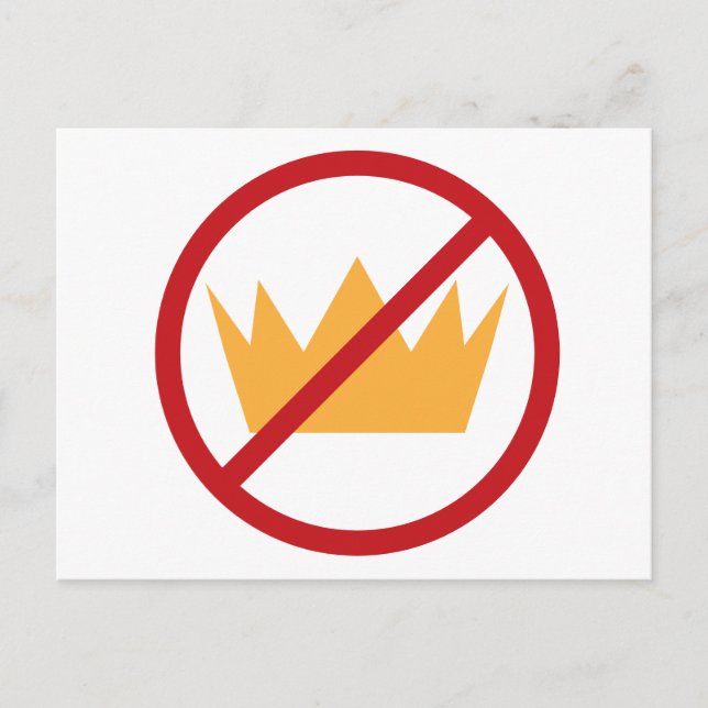 NO KINGS! Anti-Trump White Postcard (Front)
