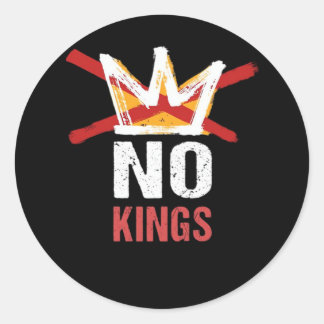 No Kings Anti Vintage Graphic Classic Round Sticker