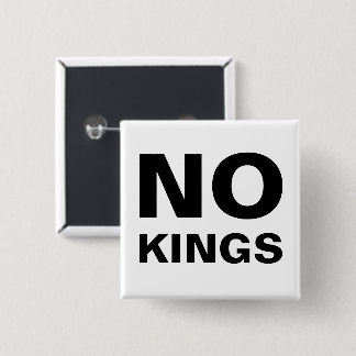 No Kings bold typography protest Button
