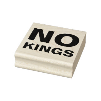 No Kings bold typography protest Rubber Stamp