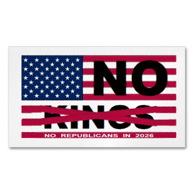 NO KINGS  BUSINESS CARD MAGNET (Front)
