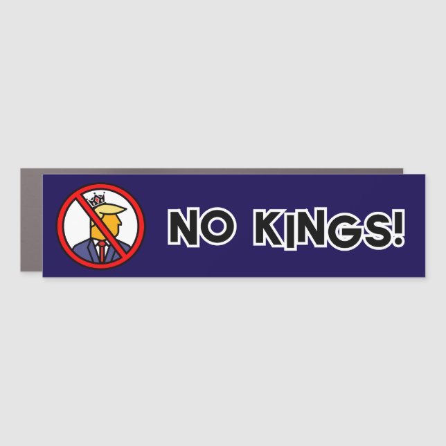 NO KINGS CAR MAGNET (Front)