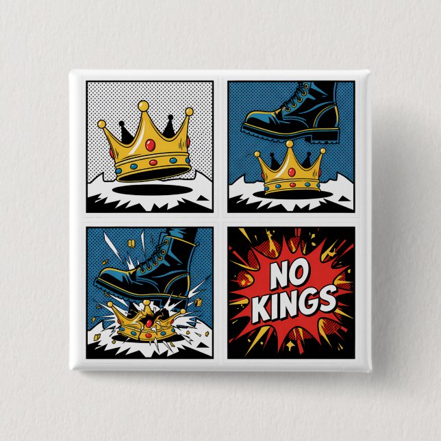 No Kings Cartoon Button (Front)