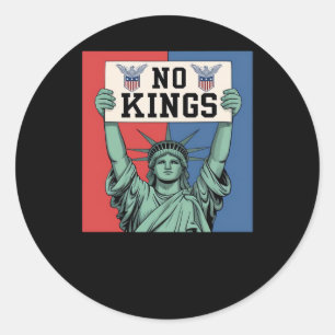 No Kings Classic Patriotic Style Round Sticker