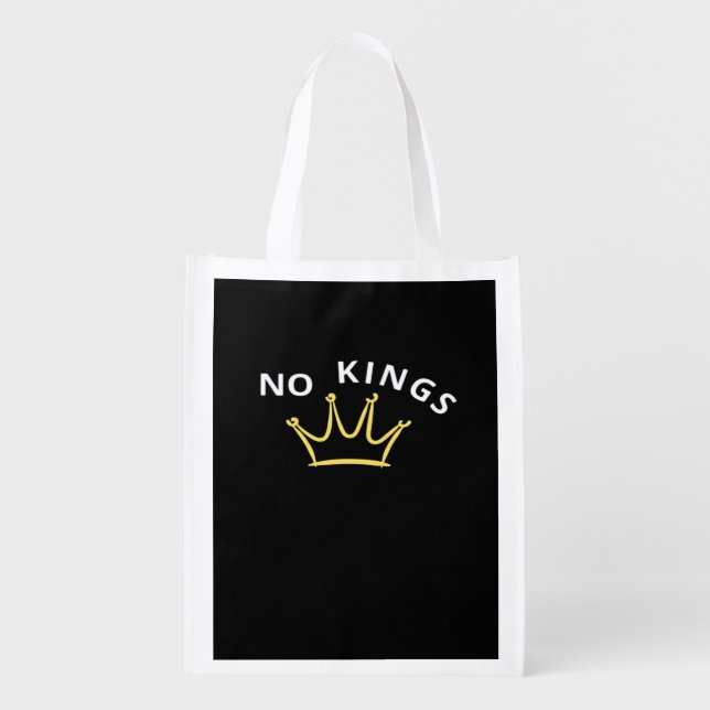 No Kings Classic Retro Cool Style Grocery Bag (Front)