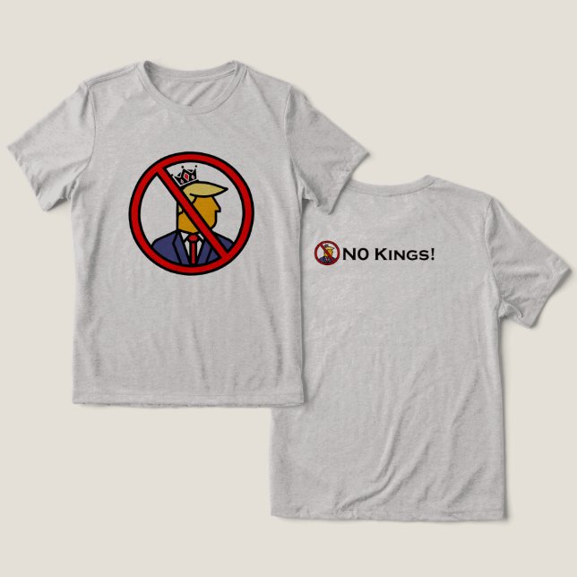 NO KINGS Crew Socks Tri-Blend Shirt (Design Front & Back)