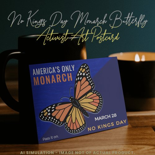 No Kings Day Monarch Butterfly Activist Art Postcard No Kings Day Monarch Butterfly Activist Art Postcard