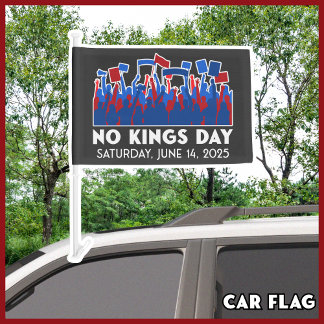No Kings Day Protest Rally June 14 2025 Black Car Flag