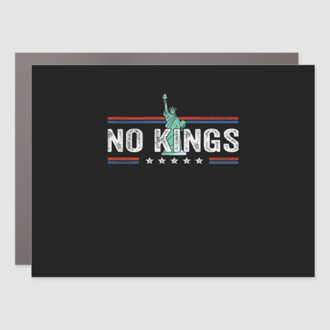 No Kings Day Retro Classic Design Car Magnet (Front)