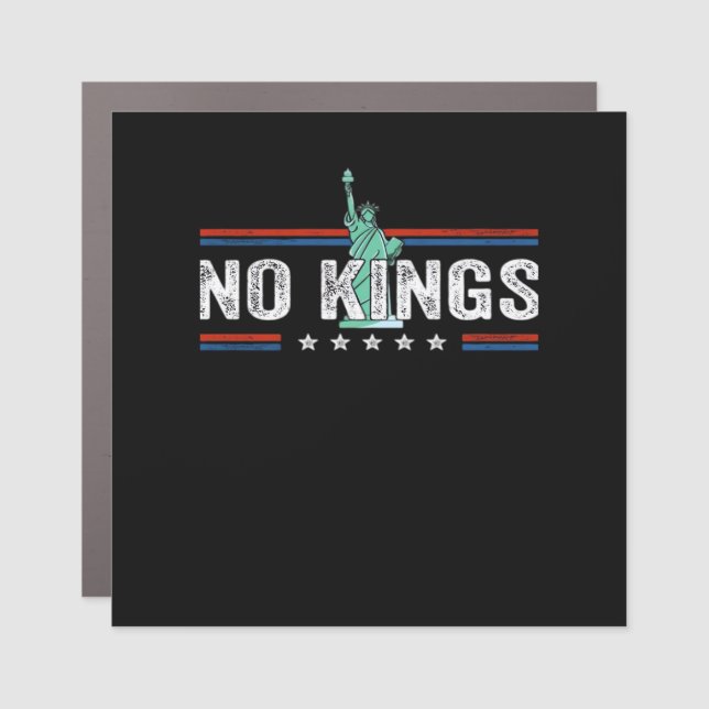 No Kings Day Retro Classic Design Car Magnet (Front)