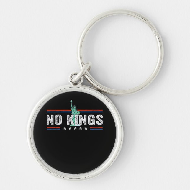 No Kings Day Retro Classic Design Keychain (Front)
