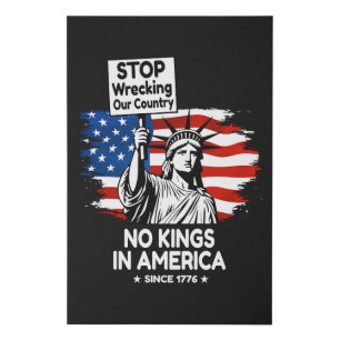 No Kings Day – Stop Wrecking Our Country Protest Faux Canvas Print