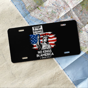 No Kings Day – Stop Wrecking Our Country Protest License Plate