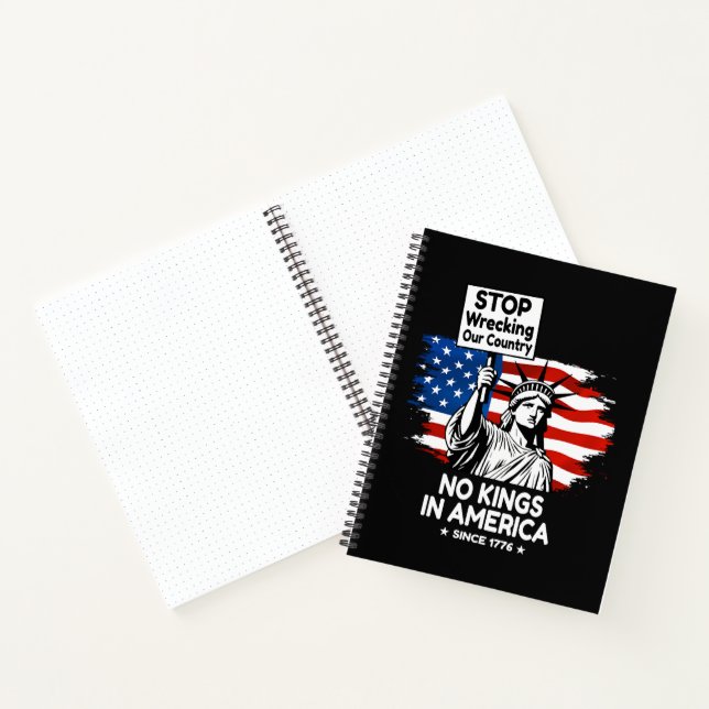No Kings Day – Stop Wrecking Our Country Protest Notebook (Inside)