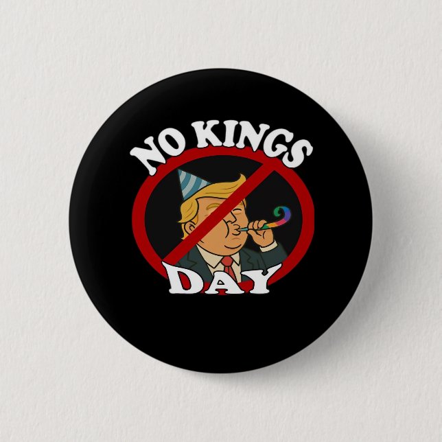 No Kings Day Vintage Classic Graphic Button (Front)