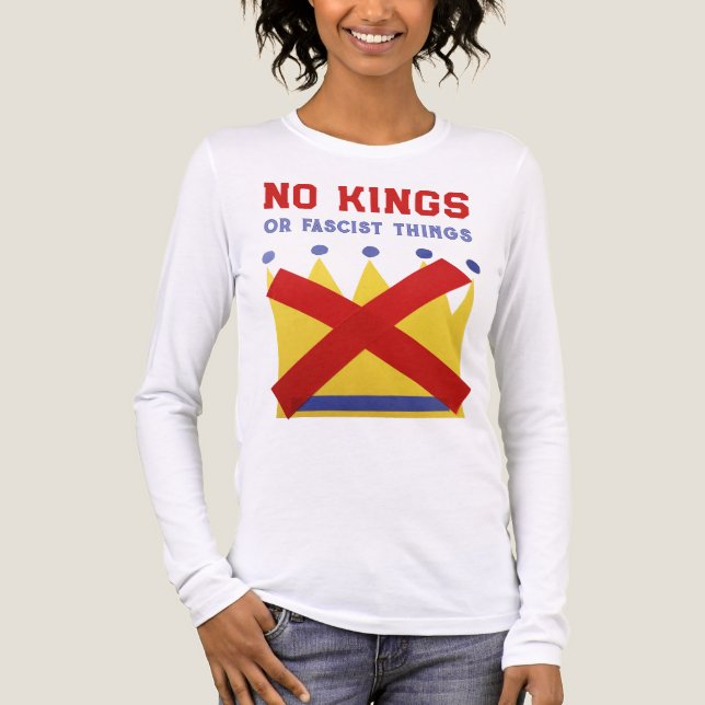 No Kings Fight Fascism Tri-Blend Shirt (Front)